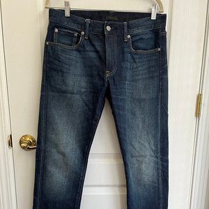 Uniqlo Dark Wash Selvedge Jeans Size 31x32 Slim Straight Fit
